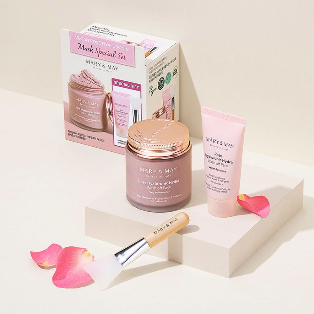 MARY & MAY Vegan Rose Hyaluronic Mask Special Set